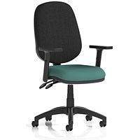 Eclipse Plus II Black Back Lever Task Operator Chair, Height Adjustable Arms, Quest Kelp