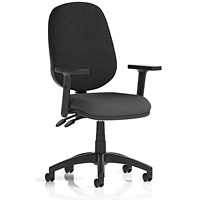 Eclipse Plus II Black Back Lever Task Operator Chair, Height Adjustable Arms, Quest Mussel Eclipse Plus II Black Back Lever Task Operator Chair, Height Adjustable Arms, Quest Mussel