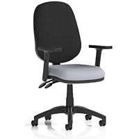 Eclipse Plus II Black Back Lever Task Operator Chair, Height Adjustable Arms, Quest Shell