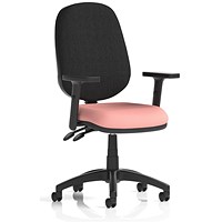 Eclipse Plus II Black Back Lever Task Operator Chair, Height Adjustable Arms, Quest Shrimp Eclipse Plus II Black Back Lever Task Operator Chair, Height Adjustable Arms, Quest Shrimp