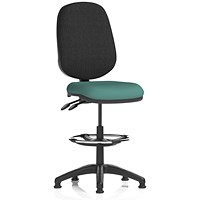 Eclipse Plus II High Rise Black Back Operator Chair, Quest Kelp