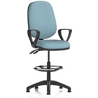 Eclipse Plus II High Rise Operator Chair, Fixed Arms, Rivet Quench