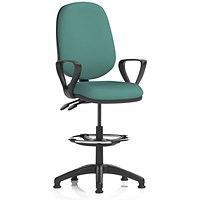 Eclipse Plus II High Rise Operator Chair, Fixed Arms, Quest Kelp