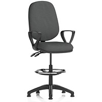 Eclipse Plus II High Rise Operator Chair, Fixed Arms, Quest Mussel