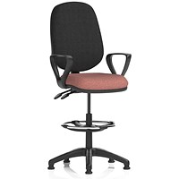 Eclipse Plus II High Rise Black Back Operator Chair, Fixed Arms, Rivet Forge