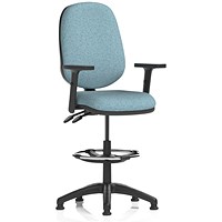 Eclipse Plus II High Rise Operator Chair, Height Adjustable Arms, Rivet Quench