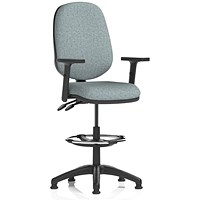 Eclipse Plus II High Rise Operator Chair, Height Adjustable Arms, Rivet Tensile