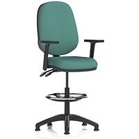 Eclipse Plus II High Rise Operator Chair, Height Adjustable Arms, Quest Kelp