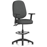 Eclipse Plus II High Rise Operator Chair, Height Adjustable Arms, Quest Mussel