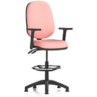 Eclipse Plus II High Rise Operator Chair, Height Adjustable Arms, Quest Shrimp