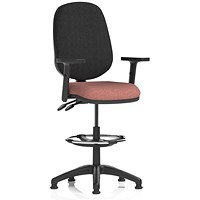 Eclipse Plus II High Rise Black Back Operator Chair, Height Adjustable Arms, Rivet Forge
