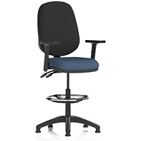 Eclipse Plus II High Rise Black Back Operator Chair, Height Adjustable Arms, Quest Whelk