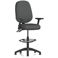 Eclipse Plus II High Rise Operator Chair, Folding Arms, Quest Mussel