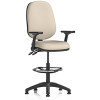 Eclipse Plus II High Rise Operator Chair, Folding Arms, Quest Salt