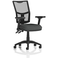 Eclipse Plus II Mesh Back Lever Task Operator Chair, Folding Arms, Quest Mussel
