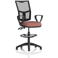 Eclipse Plus II Mesh Back High Rise Operator Chair, Fixed Arms, Rivet Forge