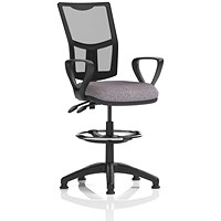 Eclipse Plus II Mesh Back High Rise Operator Chair, Fixed Arms, Rivet Fuse