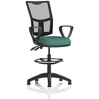Eclipse Plus II Mesh Back High Rise Operator Chair, Fixed Arms, Quest Kelp