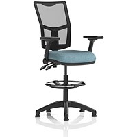Eclipse Plus II Mesh Back High Rise Operator Chair, Folding Arms, Rivet Quench