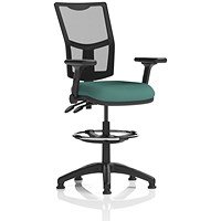 Eclipse Plus II Mesh Back High Rise Operator Chair, Folding Arms, Quest Kelp