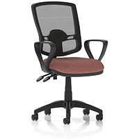 Eclipse Plus II Deluxe Mesh Back Lever Task Operator Chair, Fixed Height Arms, Rivet Forge