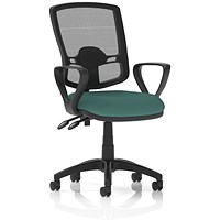 Eclipse Plus II Deluxe Mesh Back Lever Task Operator Chair, Fixed Height Arms, Quest Kelp