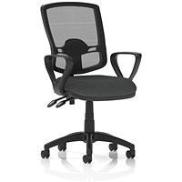 Eclipse Plus II Deluxe Mesh Back Lever Task Operator Chair, Fixed Height Arms, Quest Mussel