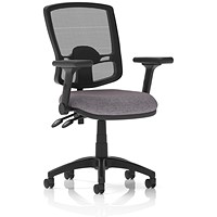 Eclipse Plus II Deluxe Mesh Back Lever Task Operator Chair, Folding Arms, Rivet Fuse
