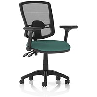 Eclipse Plus II Deluxe Mesh Back Lever Task Operator Chair, Folding Arms, Quest Kelp