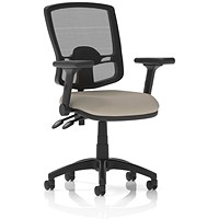 Eclipse Plus II Deluxe Mesh Back Lever Task Operator Chair, Folding Arms, Quest Salt