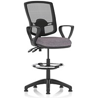 Eclipse Plus II Deluxe Mesh Back High Rise Operator Chair, Fixed Arms, Rivet Fuse
