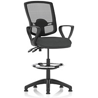 Eclipse Plus II Deluxe Mesh Back High Rise Operator Chair, Fixed Arms, Quest Mussel