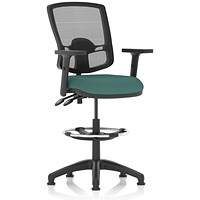 Eclipse Plus II Deluxe Mesh Back High Rise Operator Chair, Height Adjustable Arms, Quest Kelp