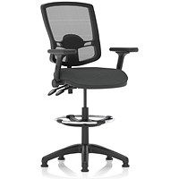 Eclipse Plus II Deluxe Mesh Back High Rise Operator Chair, Folding Arms, Quest Mussel