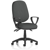 Eclipse Plus III Lever Task Operator Chair, Fixed Height Arms, Quest Mussel