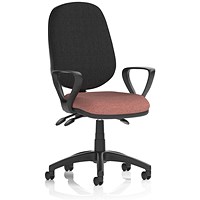 Eclipse Plus III Black Back Lever Task Operator Chair, Fixed Height Arms, Rivet Forge
