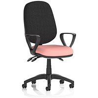 Eclipse Plus III Black Back Lever Task Operator Chair, Fixed Height Arms, Quest Shrimp