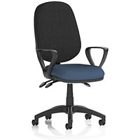 Eclipse Plus III Black Back Lever Task Operator Chair, Fixed Height Arms, Quest Whelk