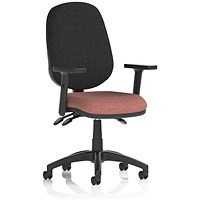 Eclipse Plus III Black Back Lever Task Operator Chair, Height Adjustable Arms, Rivet Forge