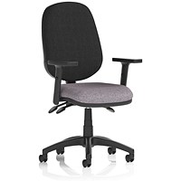 Eclipse Plus III Black Back Lever Task Operator Chair, Height Adjustable Arms, Rivet Fuse