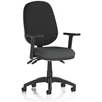 Eclipse Plus III Black Back Lever Task Operator Chair, Height Adjustable Arms, Quest Mussel
