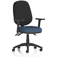 Eclipse Plus III Black Back Lever Task Operator Chair, Height Adjustable Arms, Quest Whelk