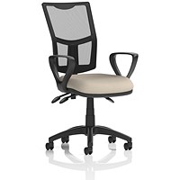 Eclipse Plus III Mesh Back Lever Task Operator Chair, Fixed Height Arms, Quest Salt