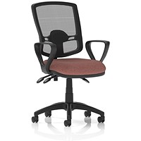 Eclipse Plus III Deluxe Mesh Back Lever Task Operator Chair, Fixed Height Arms, Rivet Forge