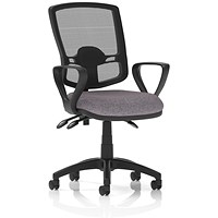 Eclipse Plus III Deluxe Mesh Back Lever Task Operator Chair, Fixed Height Arms, Rivet Fuse