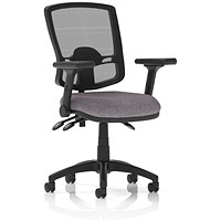Eclipse Plus III Deluxe Mesh Back Lever Task Operator Chair, Folding Arms, Rivet Fuse