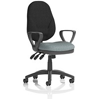 Eclipse Plus XL Black Back Lever Task Operator Chair, Fixed Height Arms, Rivet Tensile