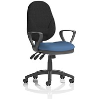 Eclipse Plus XL Black Back Lever Task Operator Chair, Fixed Height Arms, Quest Limpet