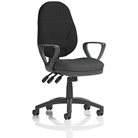 Eclipse Plus XL Black Back Lever Task Operator Chair, Fixed Height Arms, Quest Mussel