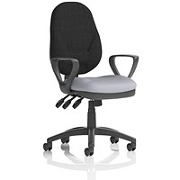 Eclipse Plus XL Black Back Lever Task Operator Chair, Fixed Height Arms, Quest Shell